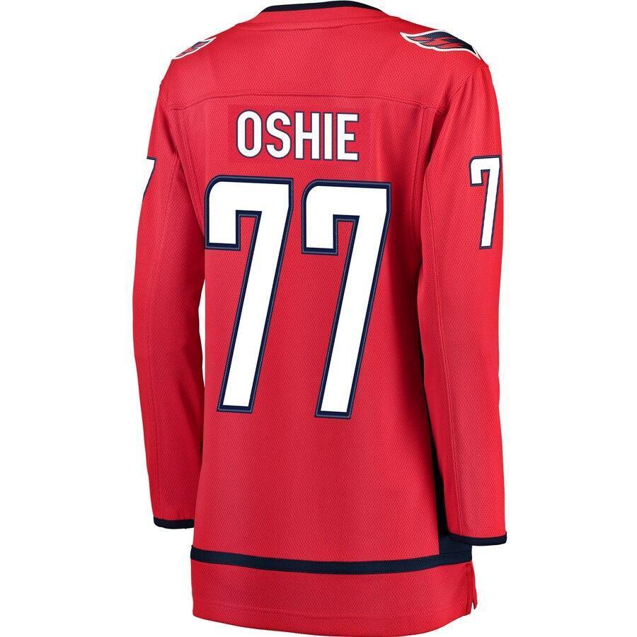 Women s Washington Capitals TJ Oshie Fanatics Branded Red 2018 Stanley Cup Champions Home Breakaway Player Jersey Red