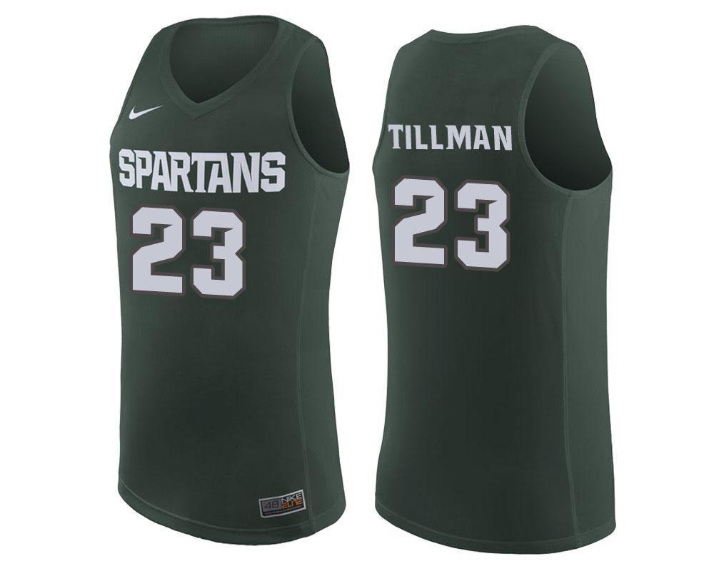 Xavier Tillman Michigan State Spartans Basketball Jersey - Green