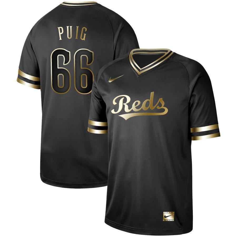 Yasiel Puig Cincinnati Reds New Arrival 2019 Baseball Player Black Golden Jersey