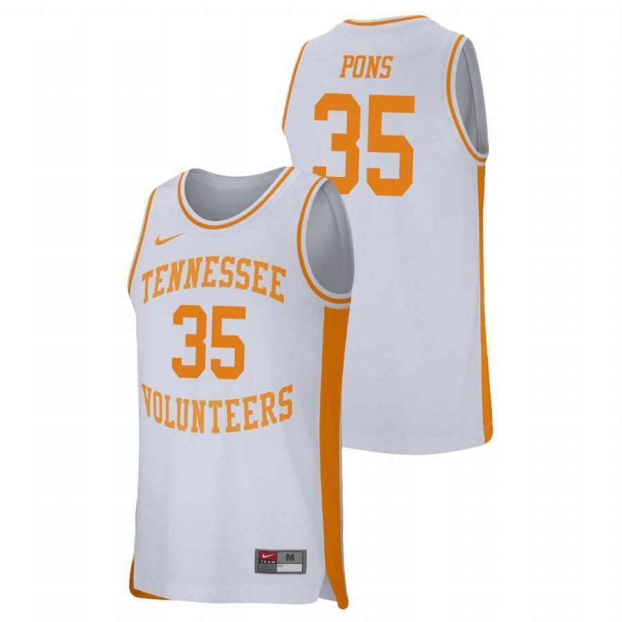Yves Pons Tennessee Volunteers Basketball Jersey - White