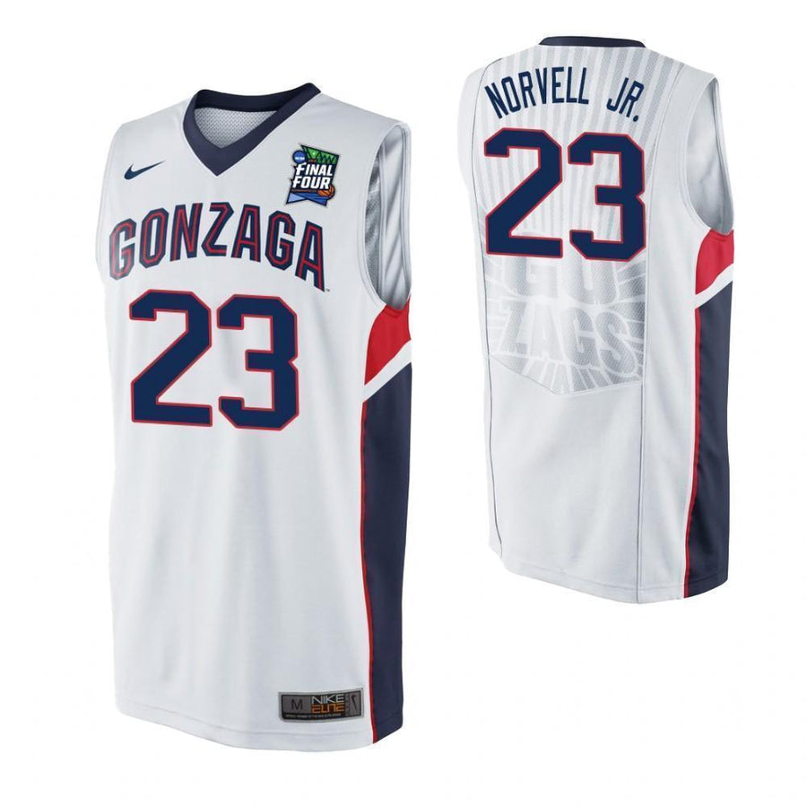 Zach Norvell Jr Gonzaga Bulldogs 2019 Final Four Basketball Jersey - White