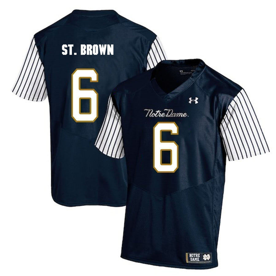 Equanimeous St. Brown Notre Dame Fighting Irish Football Jersey Navy Stripe
