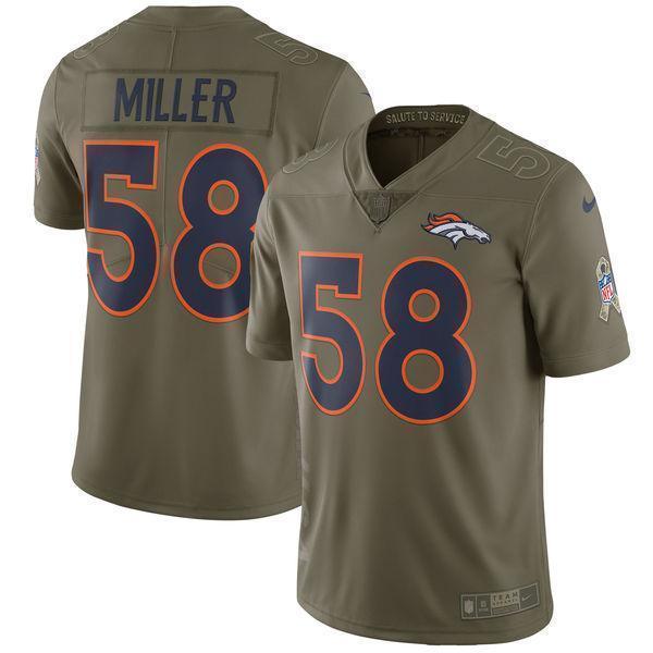 Von Miller Denver Broncos Salute To Service Limited Jersey - Olive