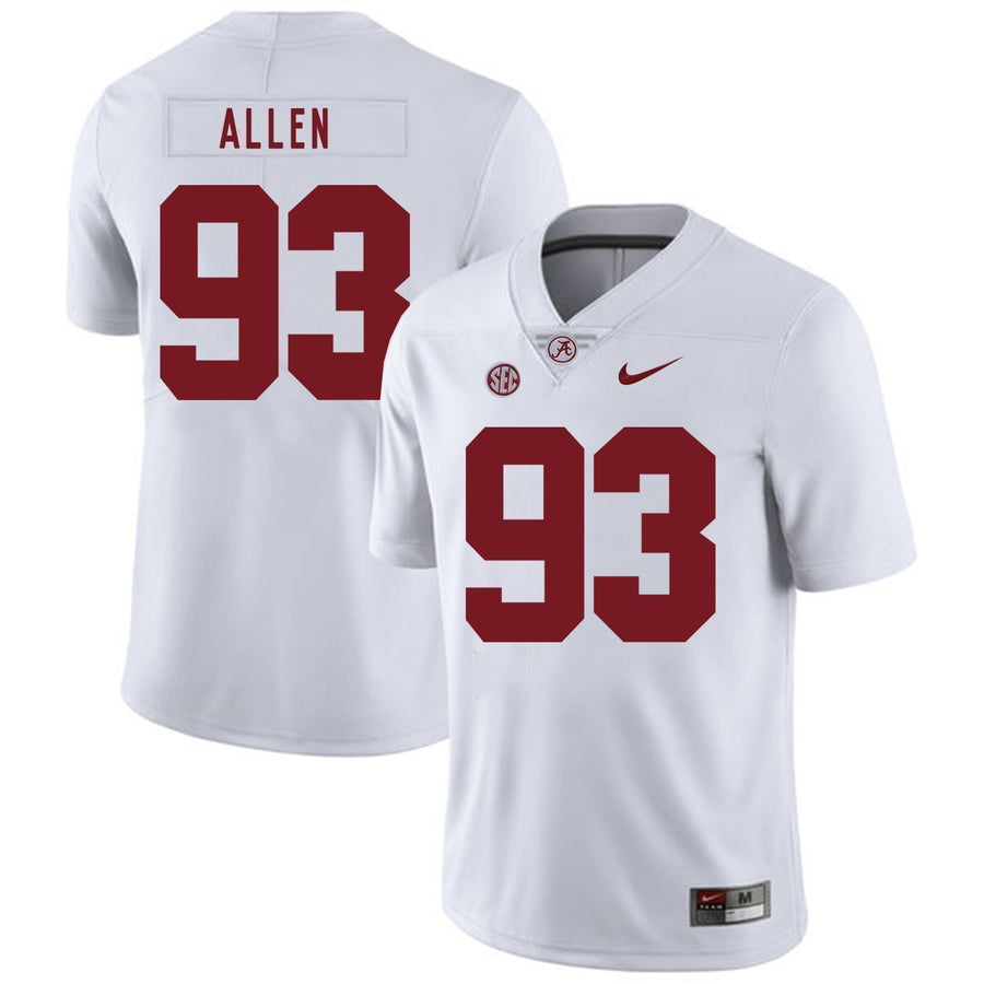 Jonathan Allen Alabama Crimson Tide Football Jersey-White