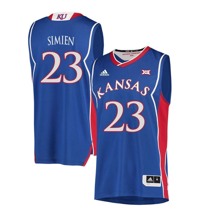 Wayne Simien Kansas Jayhawks Basketball Jersey-Blue