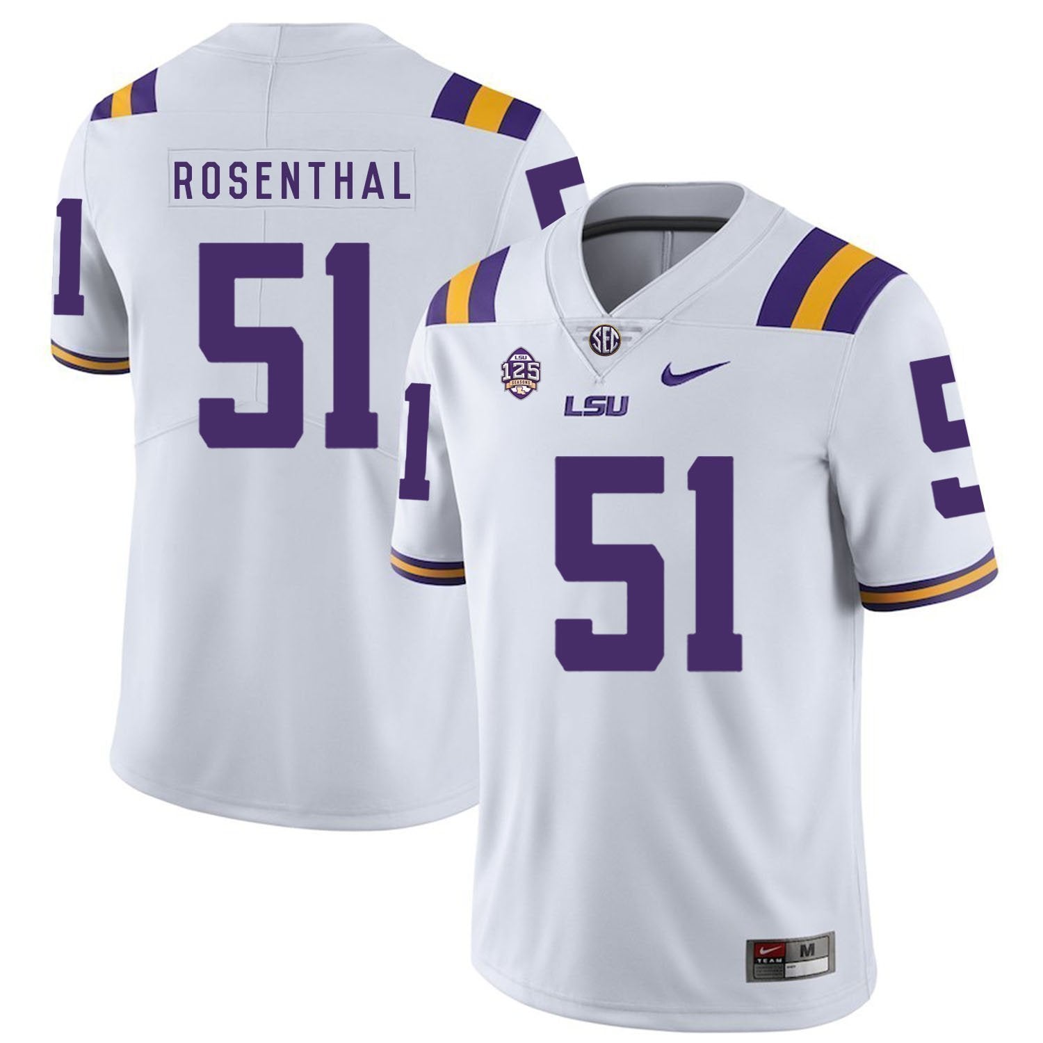 Dare Rosenthal LSU Tigers Football Jersey - White