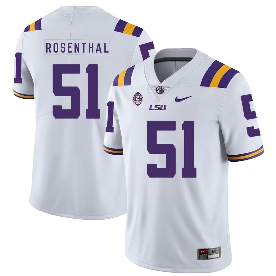 Dare Rosenthal LSU Tigers Football Jersey - White