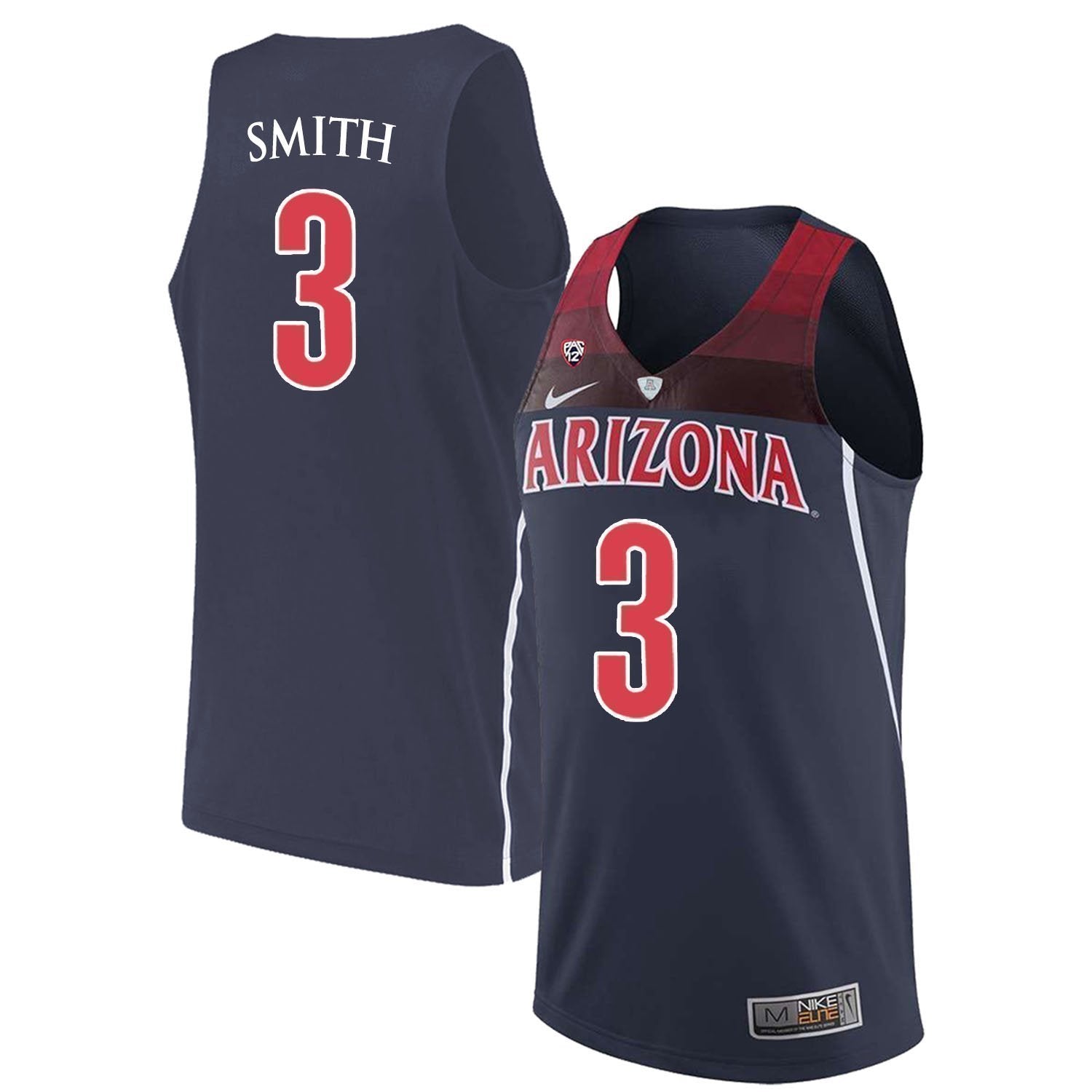 Dylan Smith Arizona Wildcats Basketball Jersey-Navy
