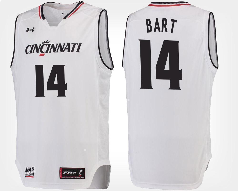Jackson Bart Cincinnati Bearcats Basketball Jersey-White