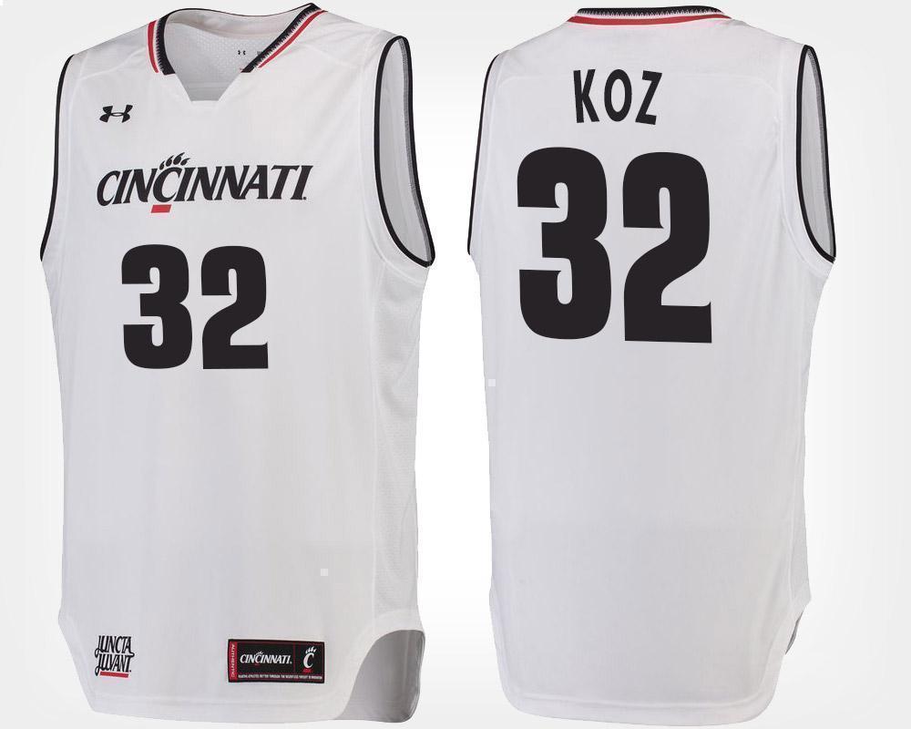John Koz Cincinnati Bearcats Basketball Jersey-White