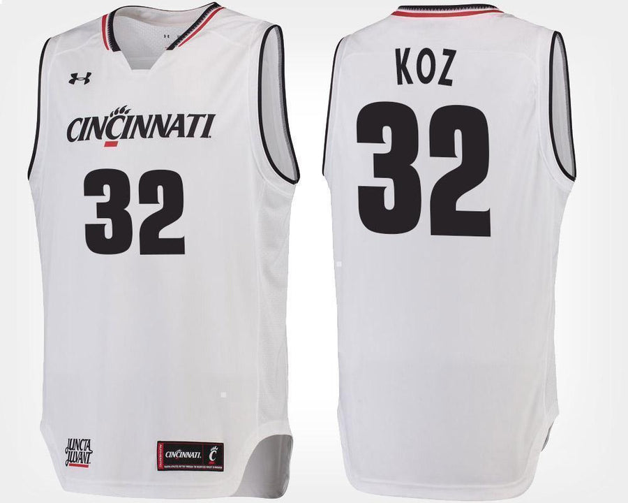 John Koz Cincinnati Bearcats Basketball Jersey-White