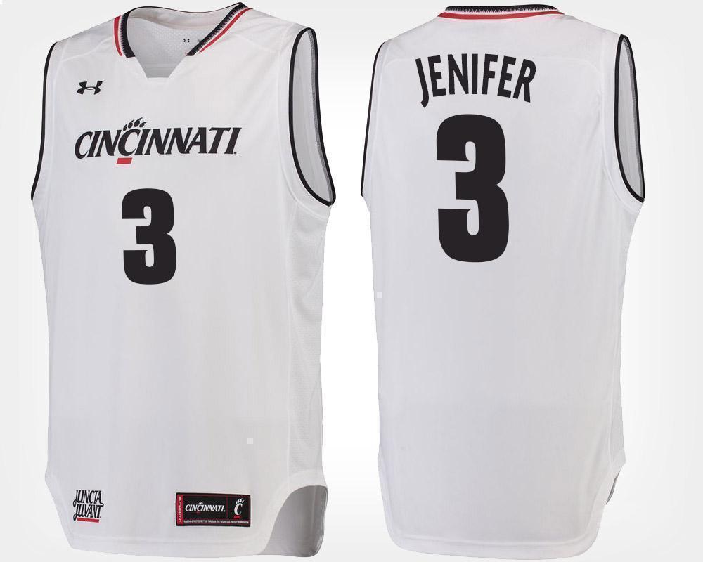 Justin Jenifer Cincinnati Bearcats Basketball Jersey-White