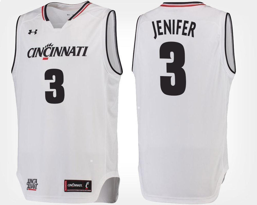 Justin Jenifer Cincinnati Bearcats Basketball Jersey-White