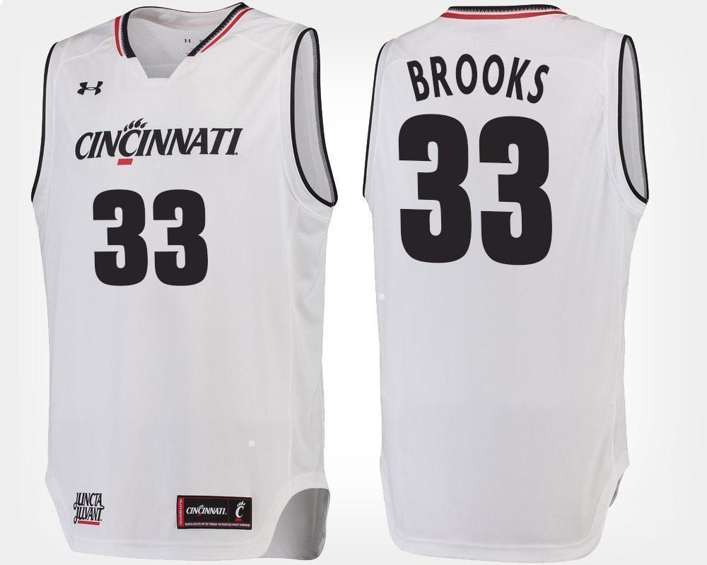 Nysier Brooks Cincinnati Bearcats Basketball Jersey-White