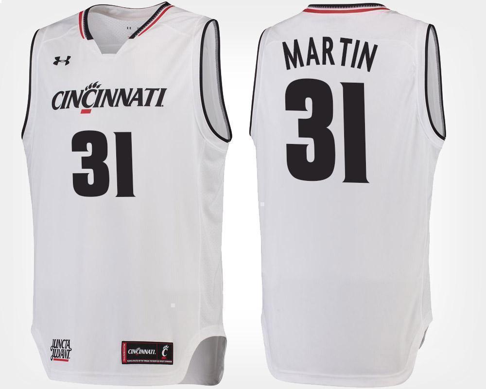Sam Martin Cincinnati Bearcats Basketball Jersey-White