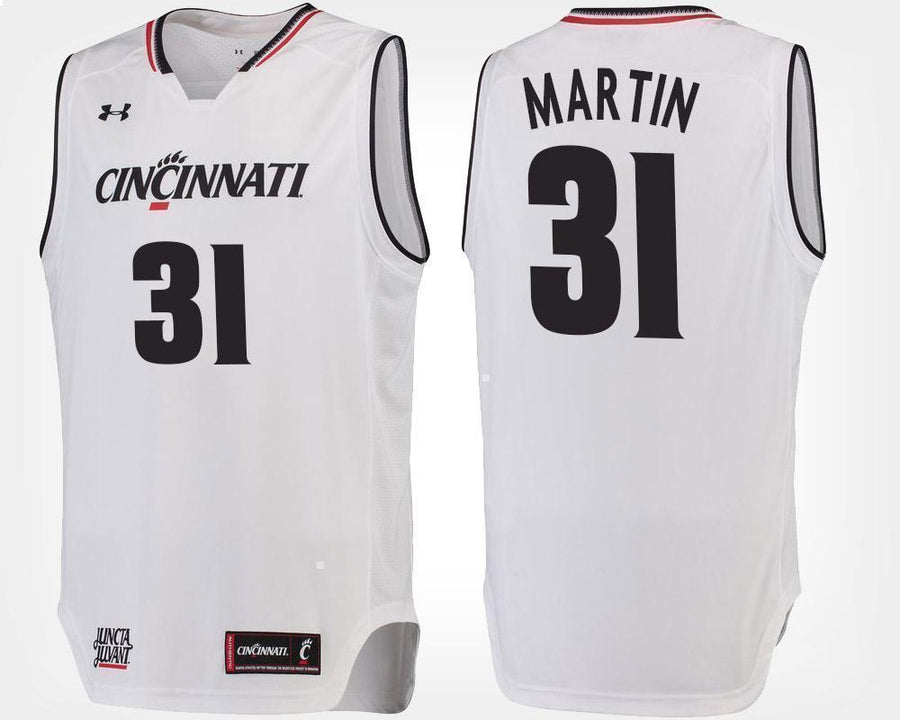 Sam Martin Cincinnati Bearcats Basketball Jersey-White