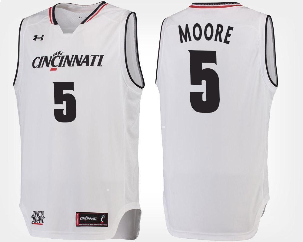 Trevor Moore Cincinnati Bearcats Basketball Jersey-White