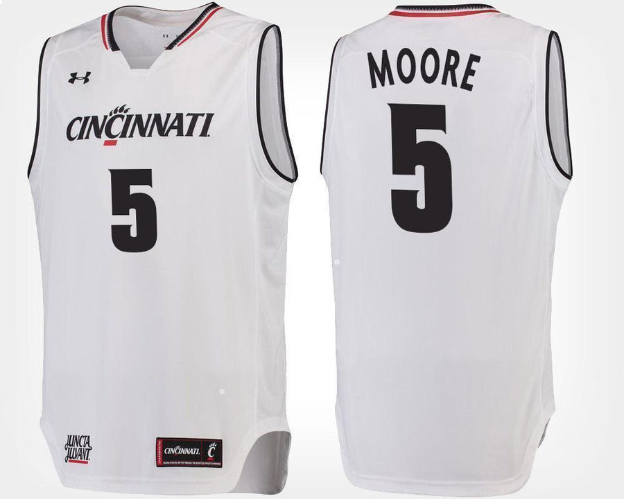 Trevor Moore Cincinnati Bearcats Basketball Jersey-White