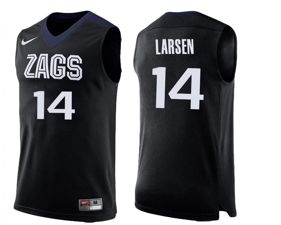 Jacob Larsen Gonzaga Bulldogs Basketball Jersey - Black