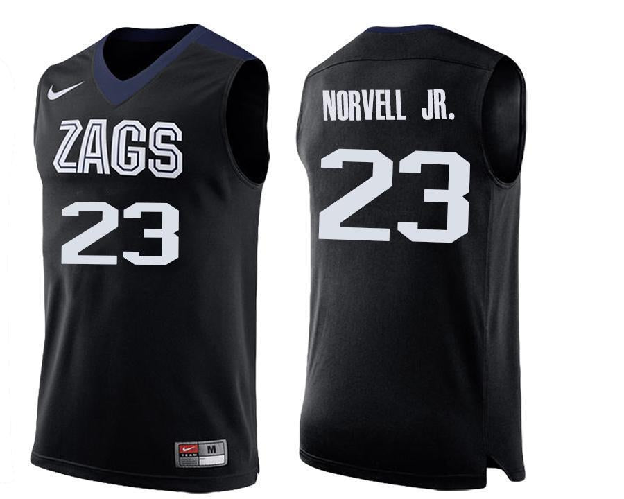 Zach Norvell Jr Gonzaga Bulldogs Basketball Jersey - Black