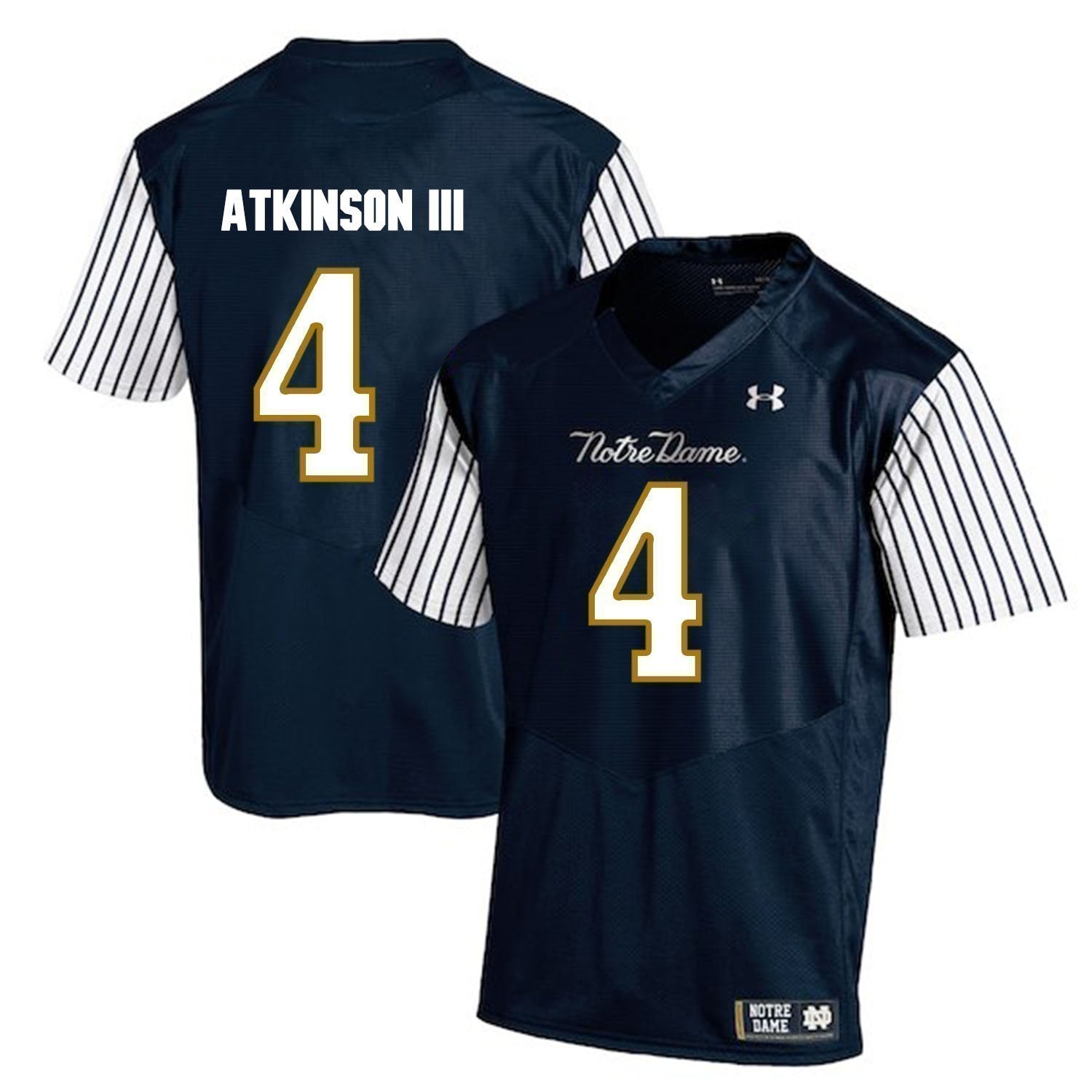George Atkinson III Notre Dame Fighting Irish Football Jersey Navy Stripe