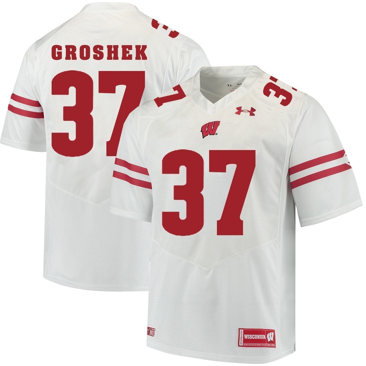 Garrett Groshek Wisconsin Badgers Football Jersey White