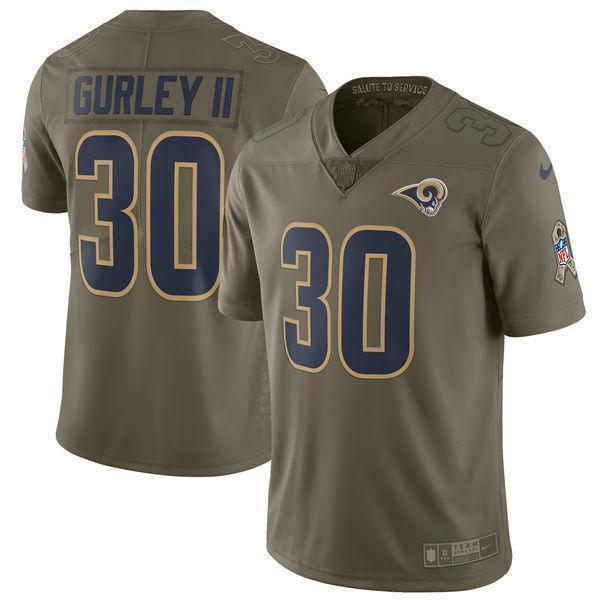 Todd Gurley II Los Angeles Rams Salute To Service Limited Jersey - Olive