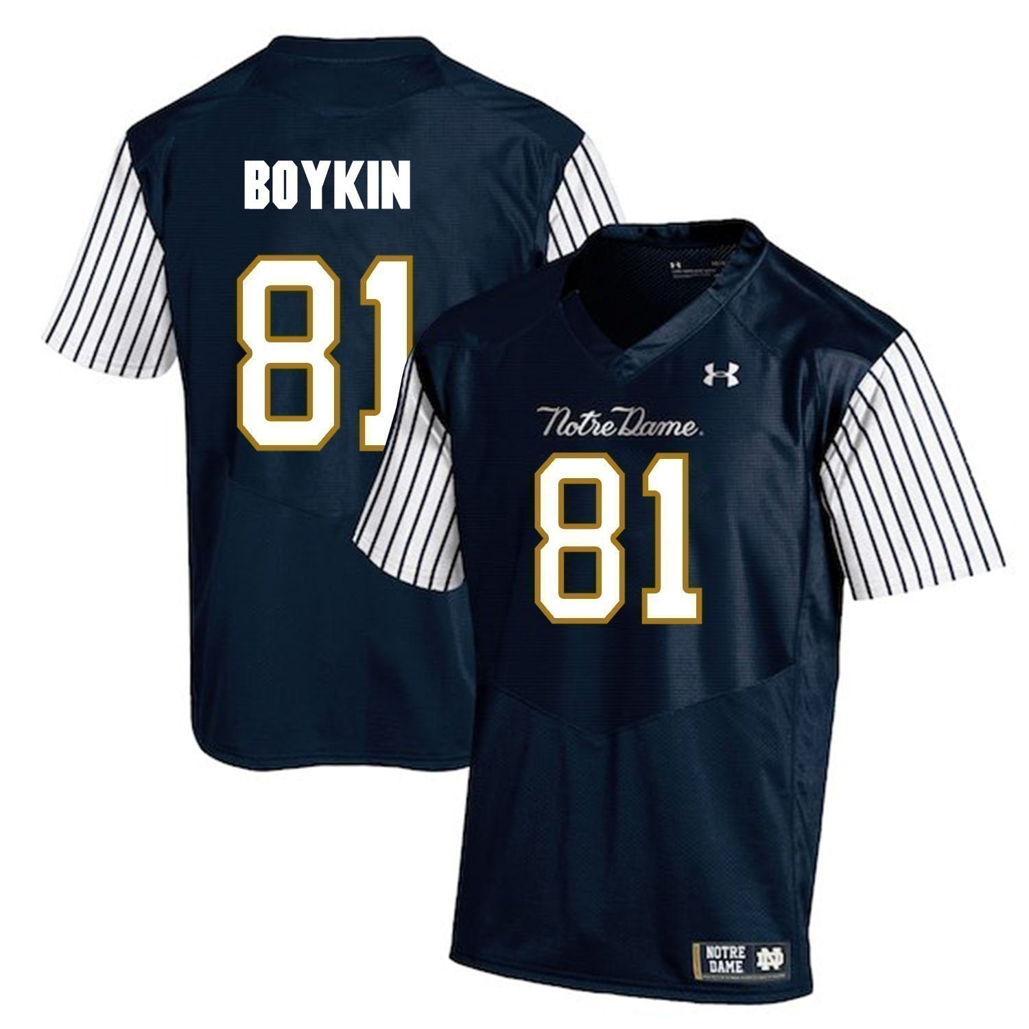 Miles Boykin Notre Dame Fighting Irish Football Jersey Navy Stripe