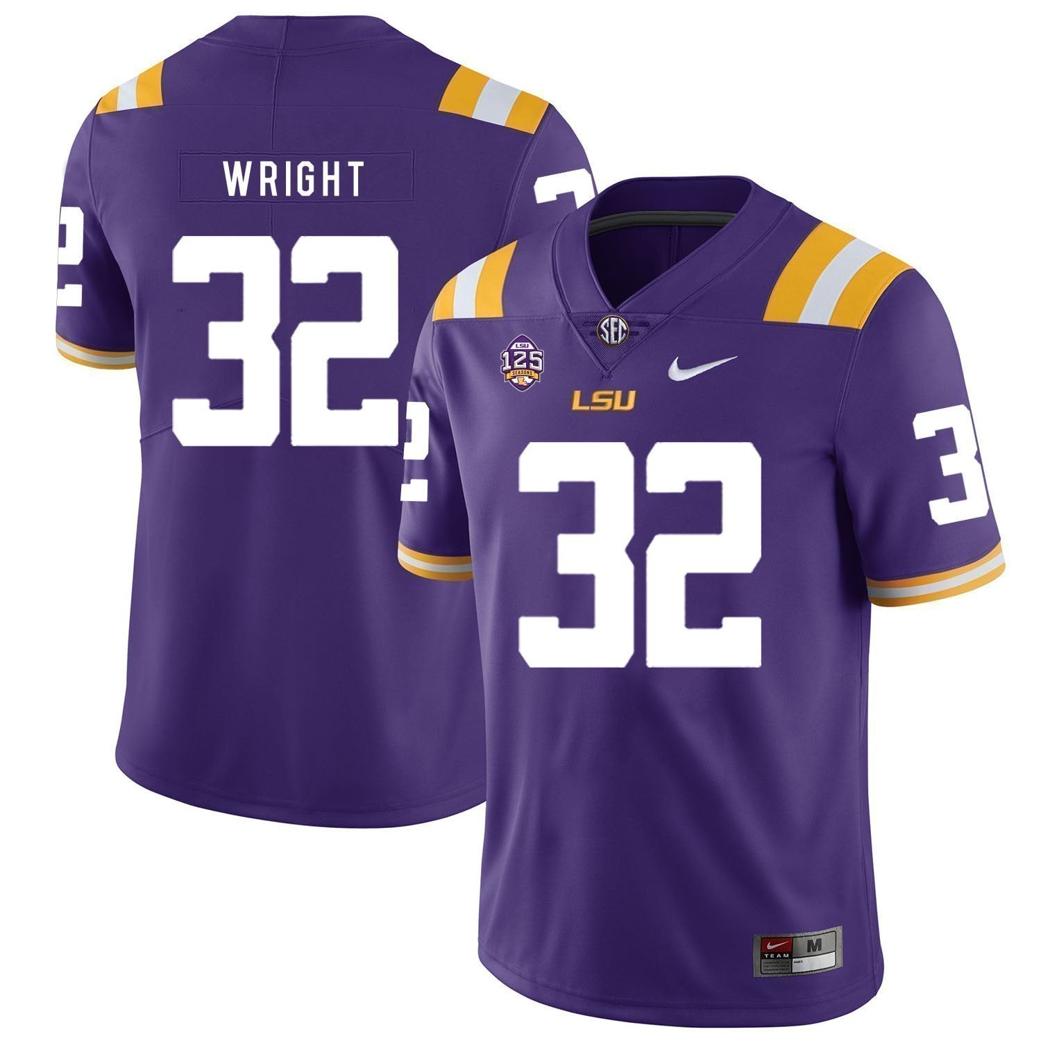 James Wright LSU Tigers Football Jersey - Purple