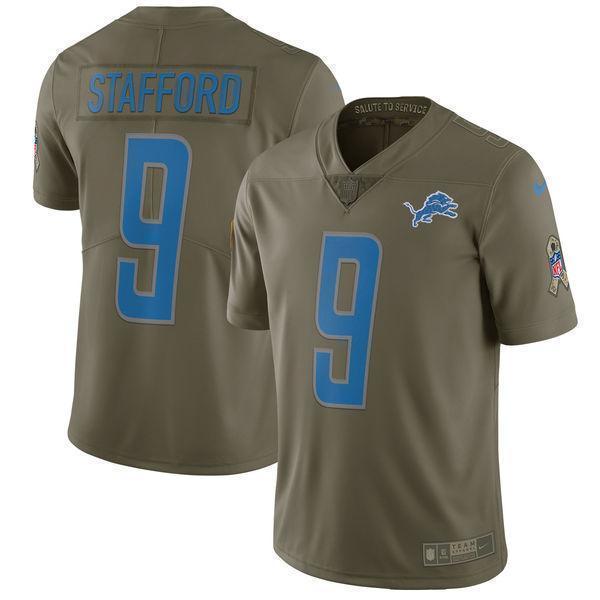 Matthew Stafford Detroit Lions Salute To Service Limited Jersey - Olive