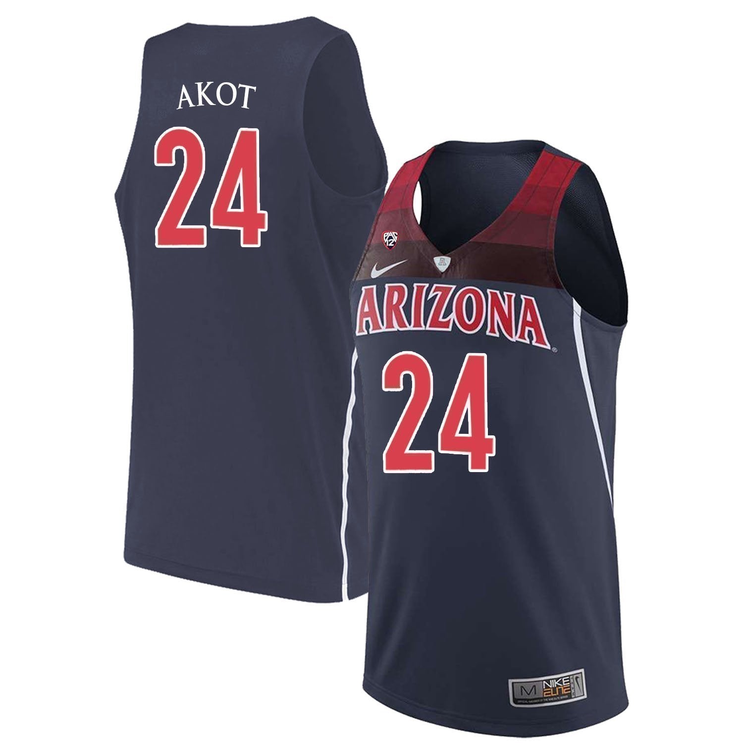 Emmanuel Akot Arizona Wildcats Basketball Jersey-Navy