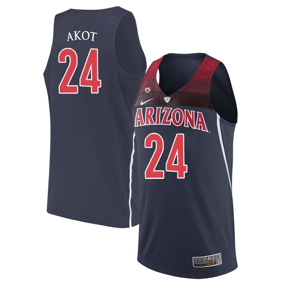 Emmanuel Akot Arizona Wildcats Basketball Jersey-Navy