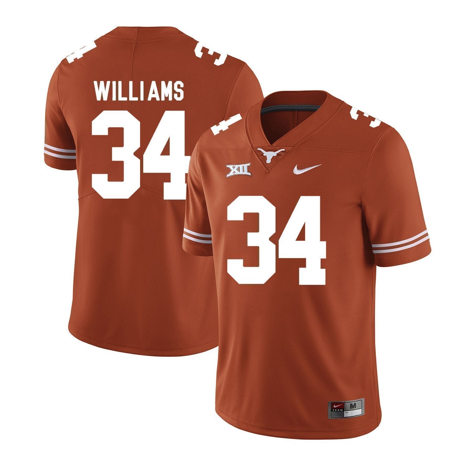 Williams #34 Texas Longhorns Football Jersey - Orange