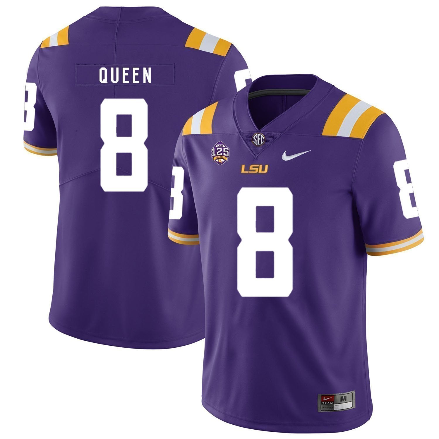 Patrick Queen LSU Tigers Football Jersey - Purple