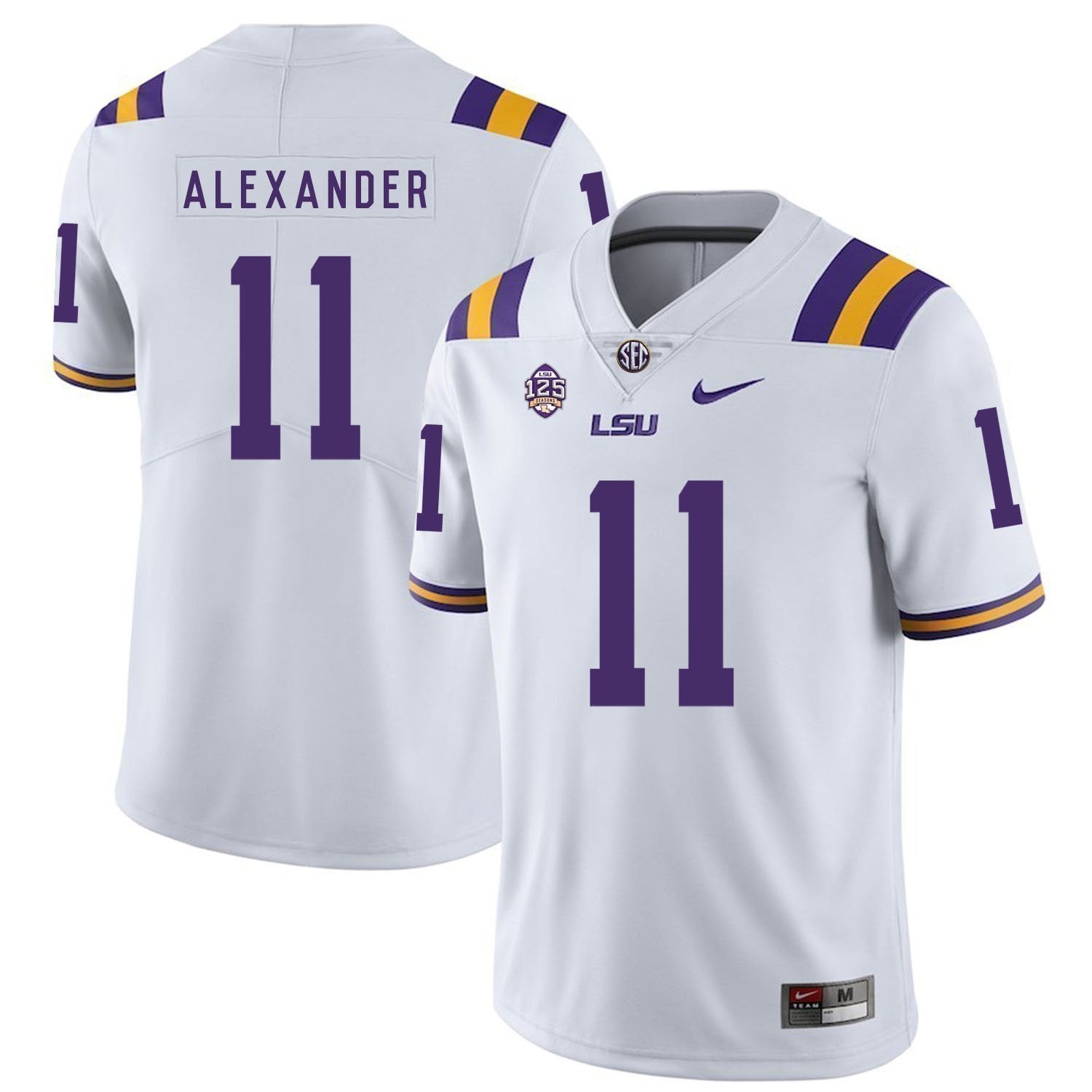 Terrence Alexander LSU Tigers Football Jersey - White