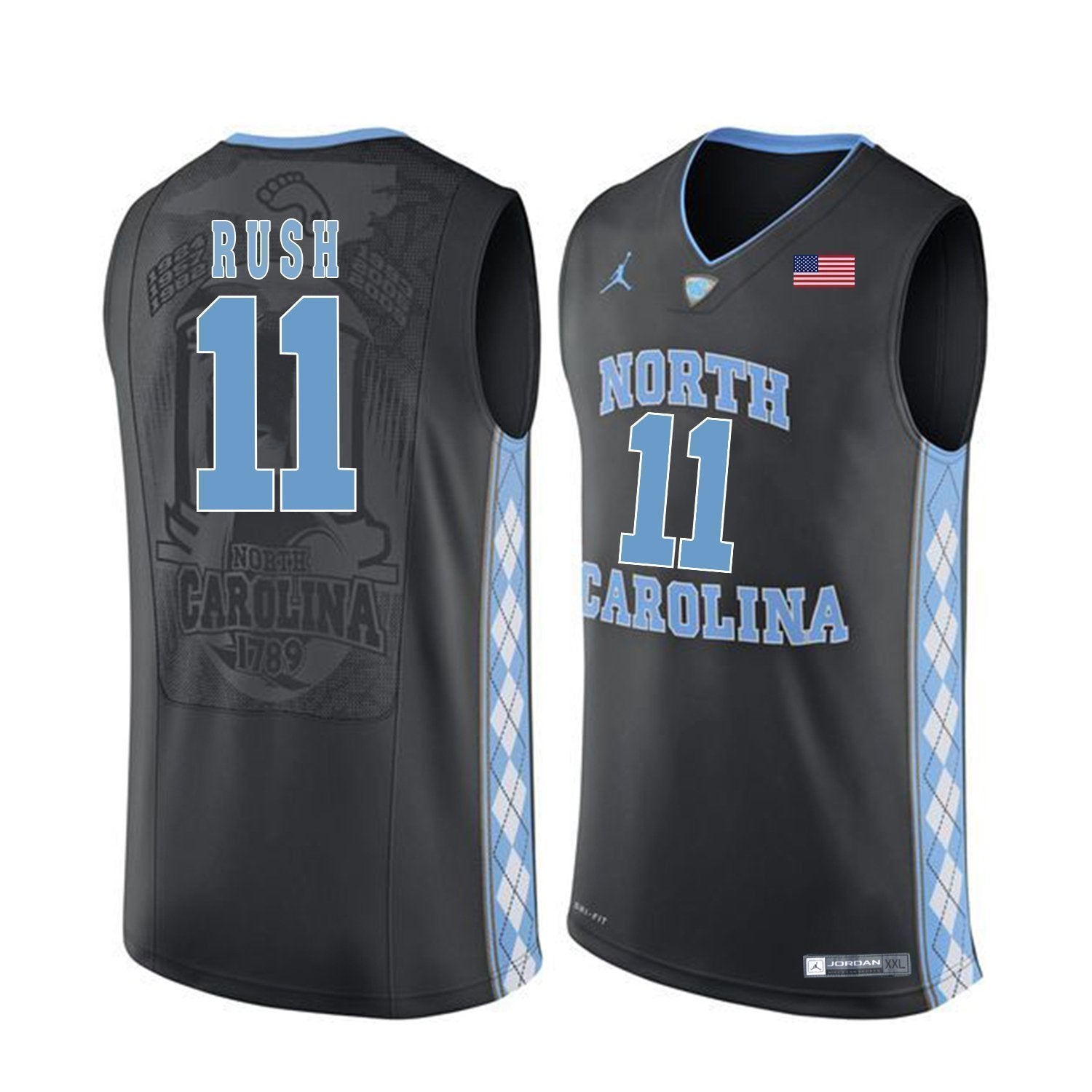 Shea Rush North Carolina Basketball Jersey-Black