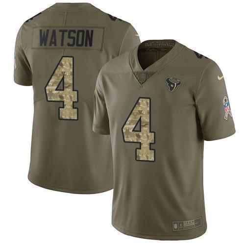 Deshaun Watson Houston Texans Salute To Service Limited Jersey - Olive