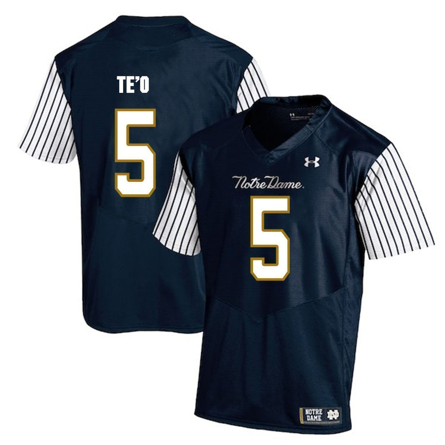 Manti Te'o Notre Dame Fighting Irish Football Jersey Navy Stripe