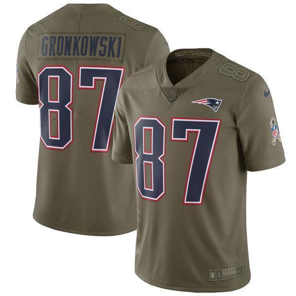 Rob Gronkowski New England Patriots Salute To Service Limited Jersey - Olive