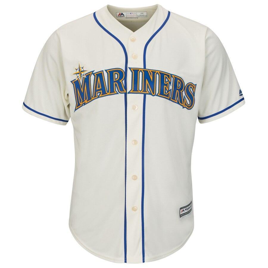 Men's Seattle Mariners Edgar Martinez Majestic Alternate Cream Official Cool Base Replica Player Jersey