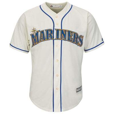 Men's Seattle Mariners Edgar Martinez Majestic Alternate Cream Official Cool Base Replica Player Jersey
