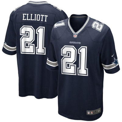 Dallas Cowboys Ezekiel Elliott 21 White Game Jersey