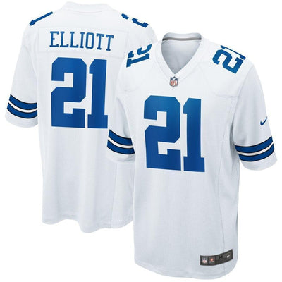 Dallas Cowboys Ezekiel Elliott 21 White Game Jersey