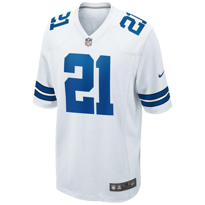 Dallas Cowboys Ezekiel Elliott 21 White Game Jersey