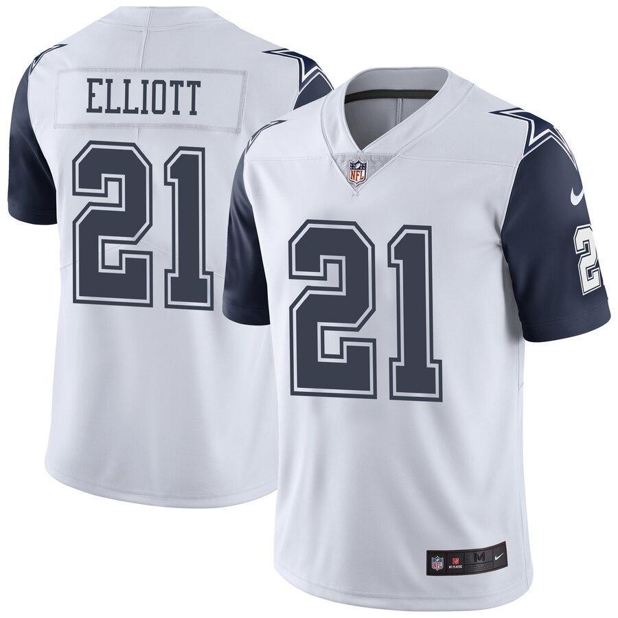 Ezekiel Elliott 21 Dallas Cowboys White Vapor Untouchable Color Rush Limited Player Jersey