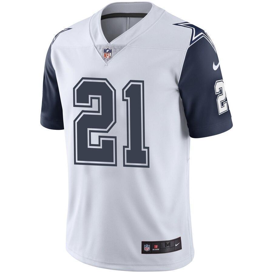 Ezekiel Elliott 21 Dallas Cowboys White Vapor Untouchable Color Rush Limited Player Jersey