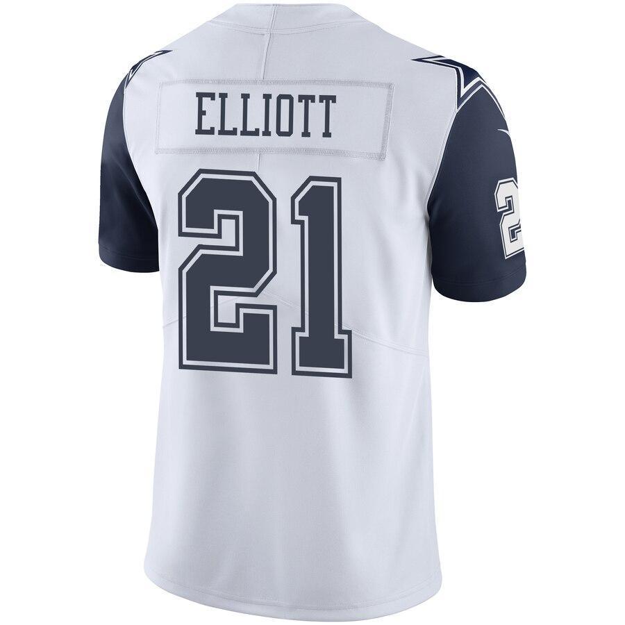 Ezekiel Elliott 21 Dallas Cowboys White Vapor Untouchable Color Rush Limited Player Jersey