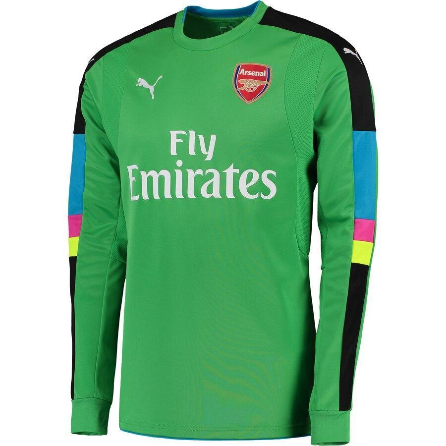 Arsenal Puma 2016/17 Away Goalkeeper Long Sleeve Shirt With English Premier League Sponsor - Green