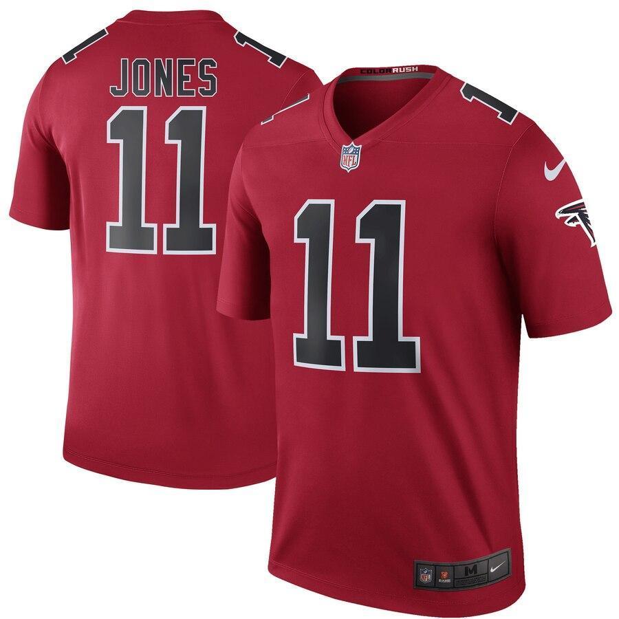 Julio Jones 11 Atlanta Falcons Red Color Rush Legend Jersey