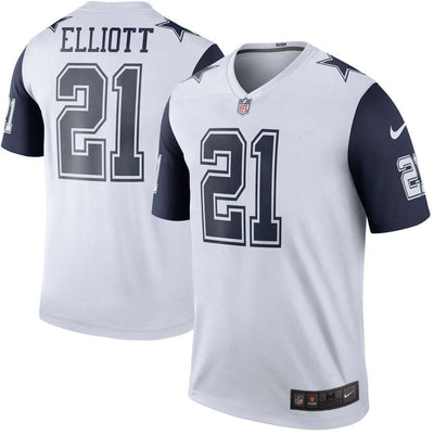 Ezekiel Elliott 21 Dallas Cowboys White Color Rush Legend Jersey